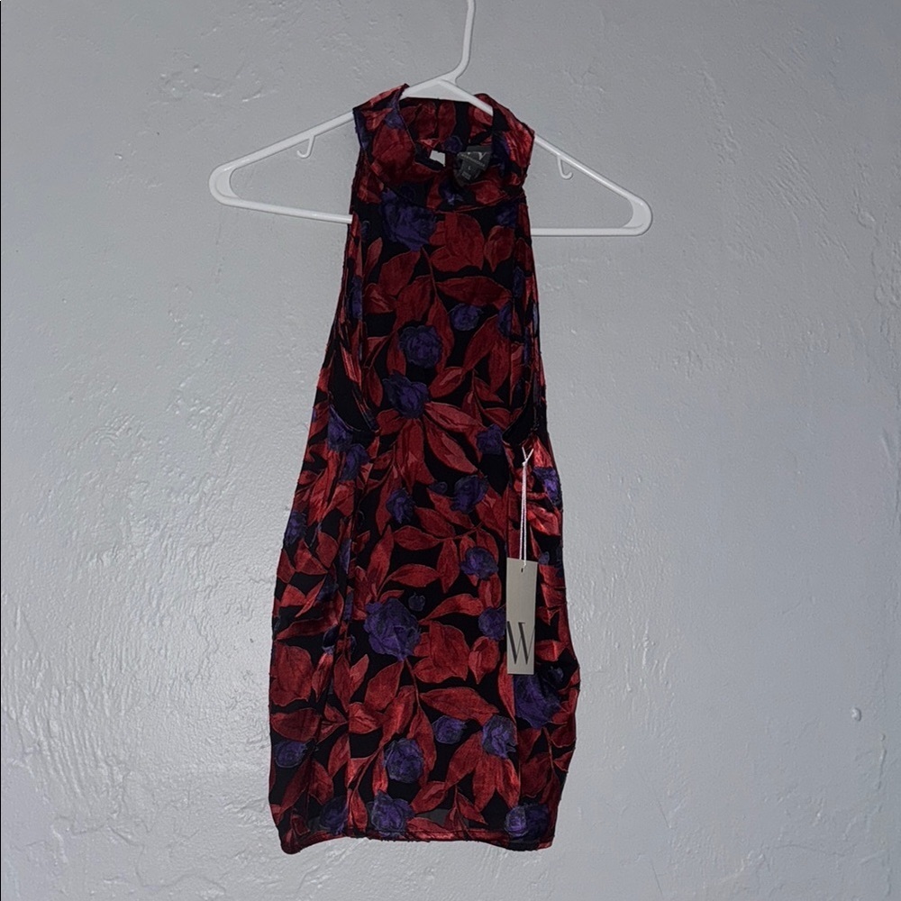 Worthington Asymmetrical Red and Purple Tank Top 132